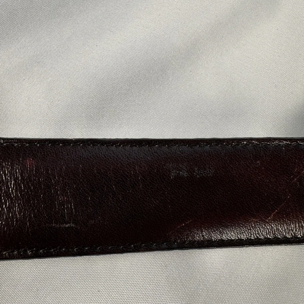 Johnston & Murphy Leather Dress Belt Mens Size 34 Brown Aniline Kipskin USA Made